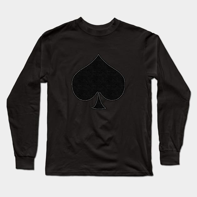 Black Spade Faux Felt | Deck of Cards Style | Cherie's Art (c)2020 Long Sleeve T-Shirt by CheriesArt